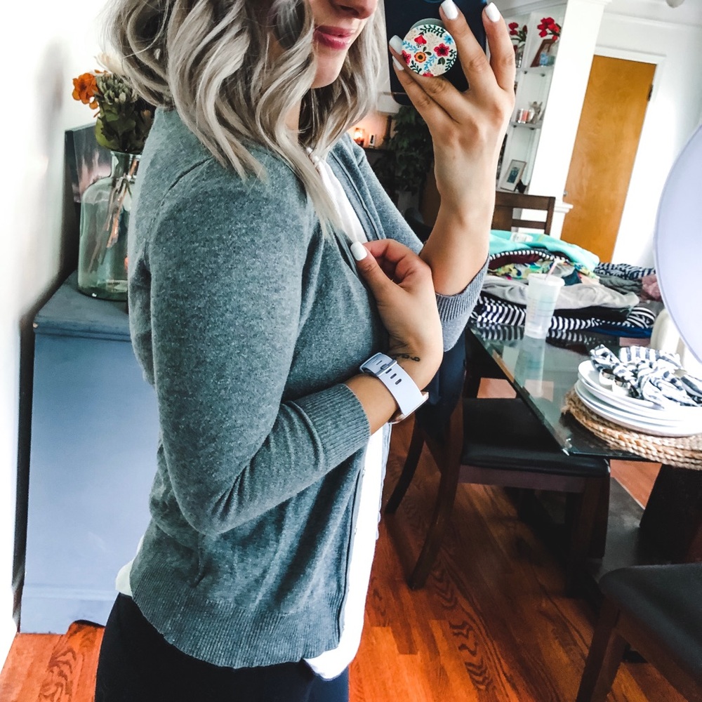New York & Company 7th Ave Grey Cardigan Small - Picture 4 of 6